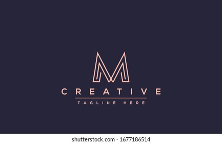 Unique modern creative elegant Letter M logo design or MM initials vector monogram symbol.
