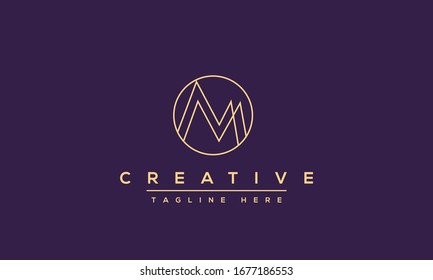 Unique modern creative elegant Letter M logo design or MM initials vector monogram symbol.

