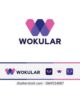 Plantilla de diseño del logotipo W de letra elegante y creativa única. Icono del vector.