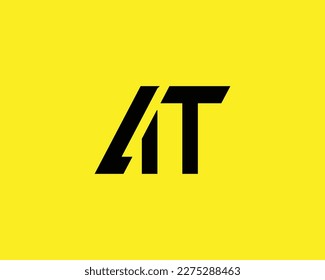 Unique modern creative elegant Letter AT logo design or AT initials vector monogram symbol