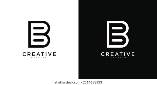 Einzigartige moderne kreative elegante Buchstaben-B-Logo-Vorlage. Premium-Vektor
