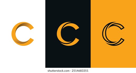 Unique modern creative elegant letter C logo template. Premium Vector