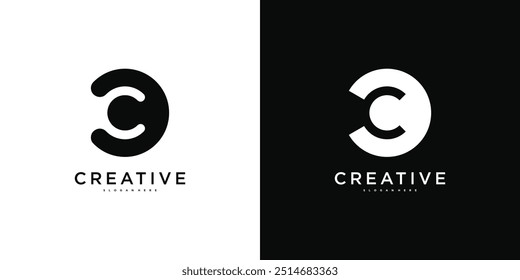 Unique modern creative elegant letter C logo template. Premium Vector