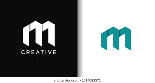 Unique modern creative elegant letter M logo template. Premium Vector