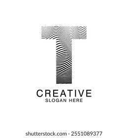 Exclusivo moderno criativo elegante letra T logotipo modelo abstrato Design. Vetor de Monograma Premium
