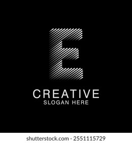 Diseño de Plantilla Abstractas del logotipo elegante creativo moderno único de la letra E. Vector Premium Monogram