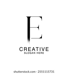 Diseño de Plantilla Abstractas del logotipo elegante creativo moderno único de la letra E. Vector Premium Monogram