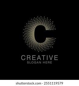 Exclusivo moderno criativo elegante letra C logotipo modelo abstrato Design. Vetor de Monograma Premium