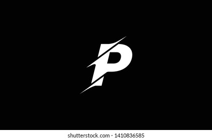 Unique modern creative elegant luxurious artistic black and white color P initial based letter icon logo