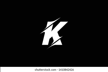 Unique modern creative elegant luxurious artistic black and white color K initial based letter icon logo