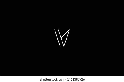 Unique modern creative elegant luxurious artistic black and white color V initial based letter icon logo
