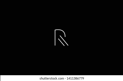 Unique modern creative elegant luxurious artistic black and white color R initial based letter icon logo