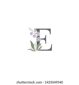 Unique modern creative elegant luxurious artistic with flower  E initial based letter icon logo.