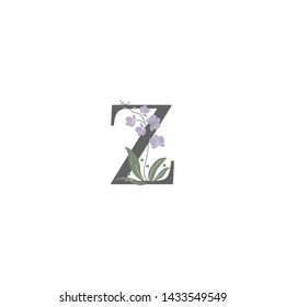 Unique modern creative elegant luxurious artistic with flower  Z initial based letter icon logo.