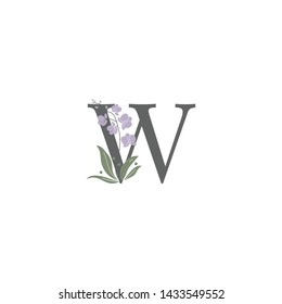 Unique modern creative elegant luxurious artistic with flower  W initial based letter icon logo.