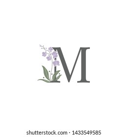 Unique modern creative elegant luxurious artistic with flower  M initial based letter icon logo.