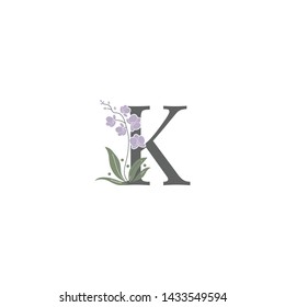 Unique modern creative elegant luxurious artistic with flower  K initial based letter icon logo.