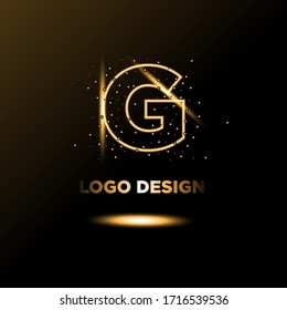 Diseño creativo y exclusivo, lujoso y artístico color negro y dorado del logotipo de la letra G inicial.