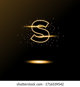 Unique modern creative elegant luxurious artistic black and gold color S initial based letter icon logo.