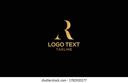 Unique modern creative elegant luxurious artistic gold and black color AR initial based letter icon logo