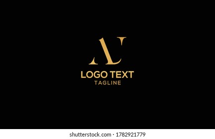 Unique modern creative elegant luxurious artistic gold and black color AU initial based letter icon logo