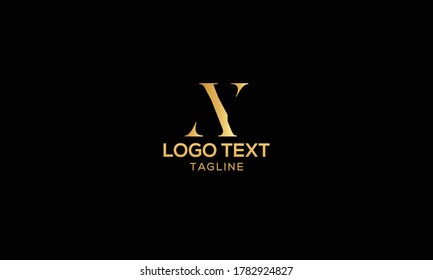 Unique modern creative elegant luxurious artistic gold and black color AY initial based letter icon logo