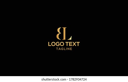 Unique modern creative elegant luxurious artistic gold and black color BL initial based letter icon logo