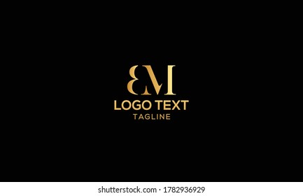 Unique modern creative elegant luxurious artistic gold and black color BM initial based letter icon logo