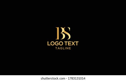 Unique modern creative elegant luxurious artistic gold and black color BS initial based letter icon logo