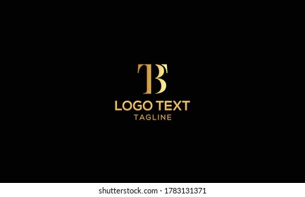 Unique modern creative elegant luxurious artistic gold and black color BT TB initial based letter icon logo