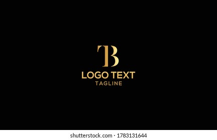 Unique modern creative elegant luxurious artistic gold and black color BT TB initial based letter icon logo