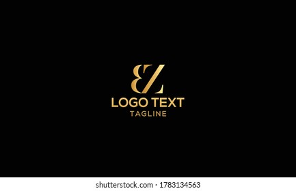 Unique modern creative elegant luxurious artistic gold and black color BZ initial based letter icon logo