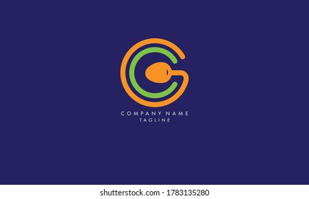 Unique modern creative elegant luxurious artistic MINIMAL STYLE CC initial based letter Icon logo with spoon vector