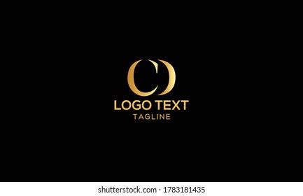 Unique modern creative elegant luxurious artistic gold and black color CD initial based letter icon logo