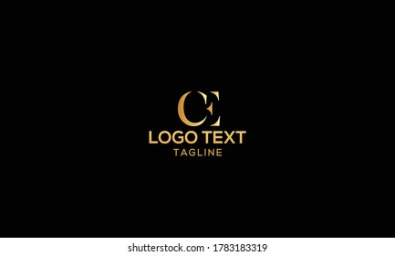 Einzigartige, moderne, elegante, luxuriöse, künstlerische Gold- und Schwarzwaldfarbe CE-Logo auf der Basis des Anfangsbuchstaben