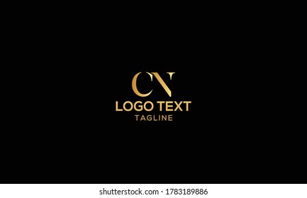 Unique modern creative elegant luxurious artistic gold and black color CN initial based letter icon logo