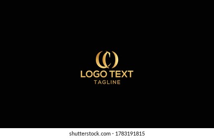 Unique modern creative elegant luxurious artistic gold and black color CO OC initial based letter icon logo