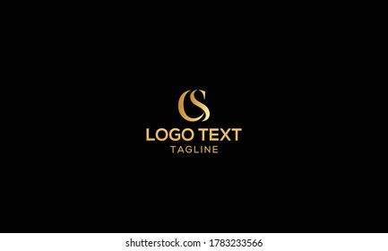 Unique modern creative elegant luxurious artistic gold and black color CS initial based letter icon logo