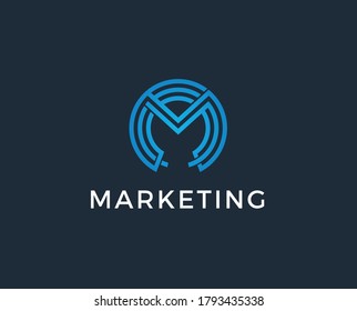 Unique modern creative elegant luxurious artistic black and gold color M initial based letter icon logo.