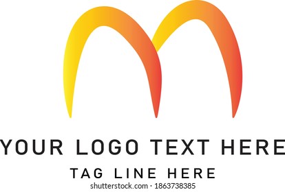 Unique modern creative elegant luxurious artistic gold color M initial based letter icon logo.