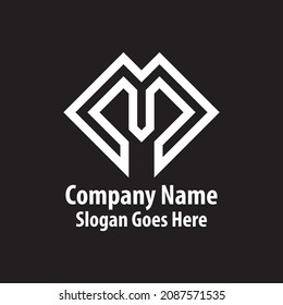 Unique modern creative elegant luxurious artistic black and white color M initial based letter icon logo.