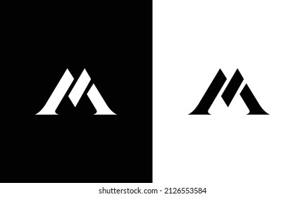 Unique modern creative elegant luxurious artistic black and white color M initial based letter icon logo.