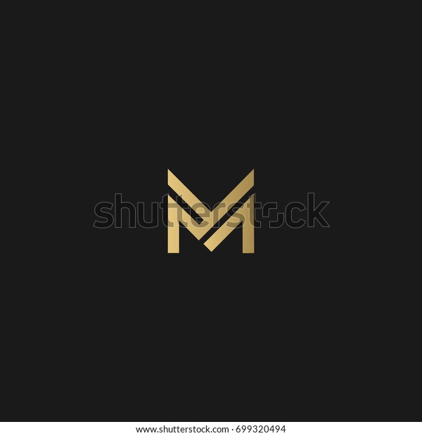 Unique modern creative\
elegant luxurious artistic black and gold color M initial based\
letter icon logo.