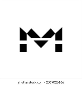 Unique modern creative elegant luxury artistic black color M letter based on initial logo icon