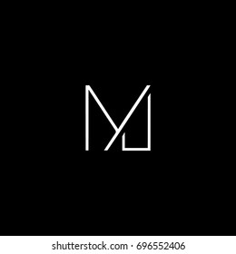 Unique modern creative fashion brands black and white color MU UM M U initial based letter icon logo.