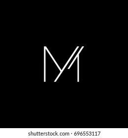 Unique modern creative fashion brands black and white color MT TM M T initial based letter icon logo.