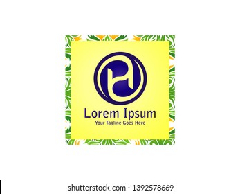 Unique modern creative letter H floral border logo letter branding element