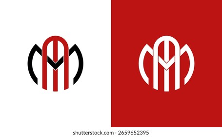 Unique modern creative  letter m and electricity logo design icon template