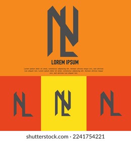 Único diseño creativo de color gris artístico mínimo LN NL L N logotipo de letra inicial.