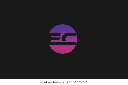 Unique modern creative minimal circular shaped fashion brands  EC CE E C initial based letter icon logo